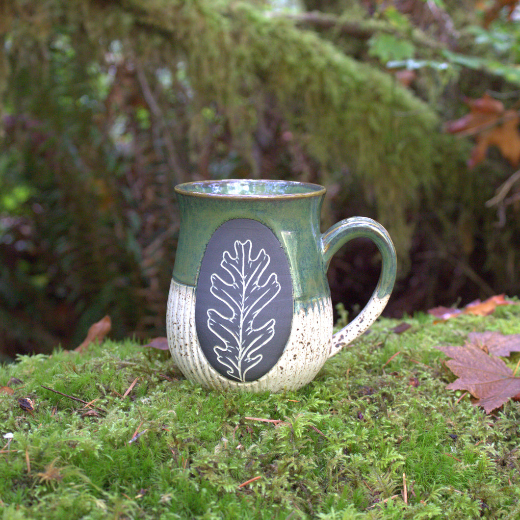 Oak Leaf Mug - Moss Green